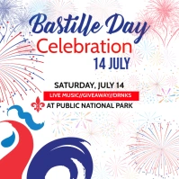 Bastille Day social media post Square (1:1) template