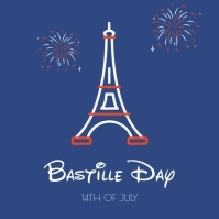 bastille day template Persegi (1:1)