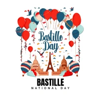 Bastille National Day Celebration Logo Логотип template