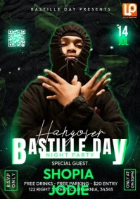 Bastille Party Green A4 template