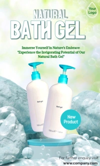 Bath gel product advert template Oficio US