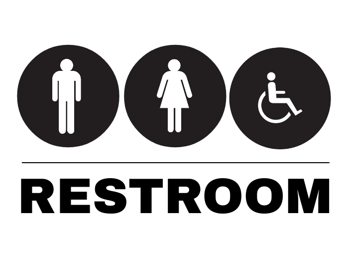 Bathroom Signs Template Flyer (US Letter)