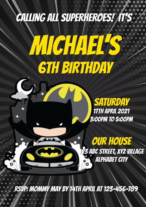 Modele Invitation D Anniversaire De Batman Postermywall Modele Invitation D Anniversaire De Batman Postermywall