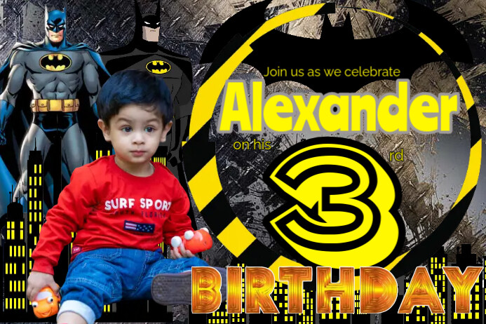 batman birthday template | PosterMyWall
