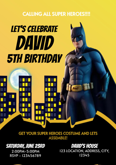Batman Design Birthday Invitation Template | PosterMyWall