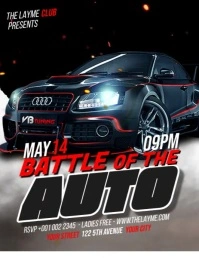 Battle of a Car Night Ulotka (US Letter) template