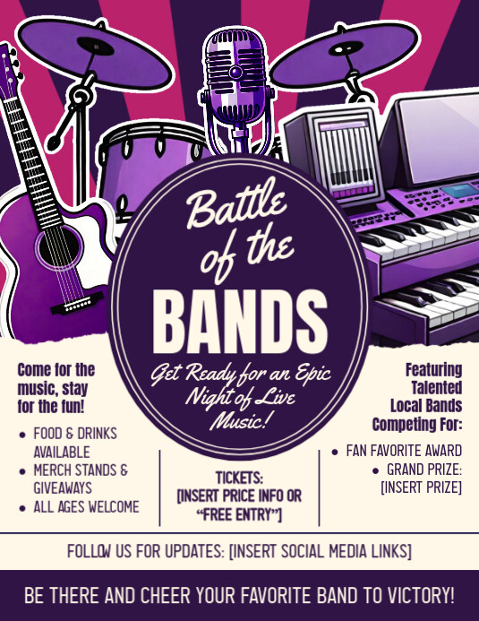 Battle Of The Bands Event Ad Flyer Poster Template PosterMyWall battle-of-the-bands-event-ad-flyer-poster-template-postermywall