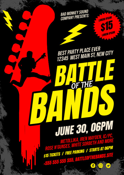 Battle Of The Bands Poster Template | PosterMyWall
