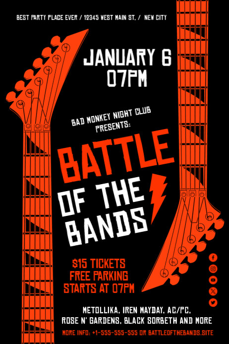 Battle of The Bands Poster Template | PosterMyWall