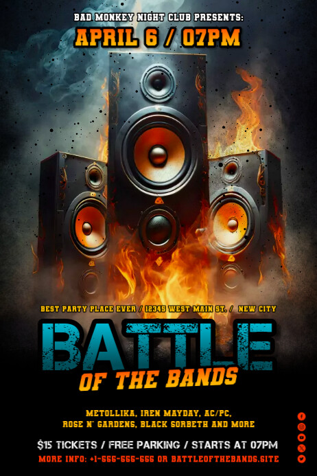 Battle of The Bands Poster Template | PosterMyWall