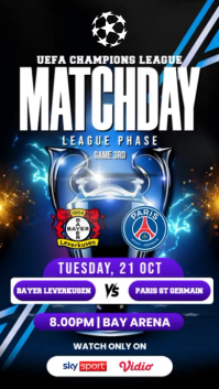 Hitam UEFA Champions League Match Reel do Instagram Template