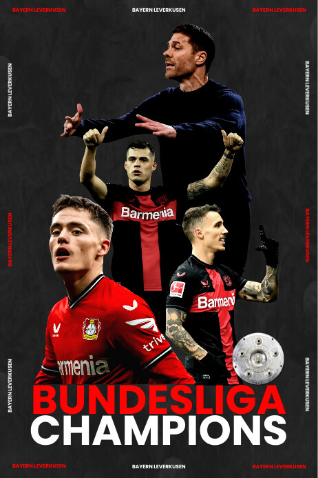 Bayern Leverkusen Champions Plakkaat template