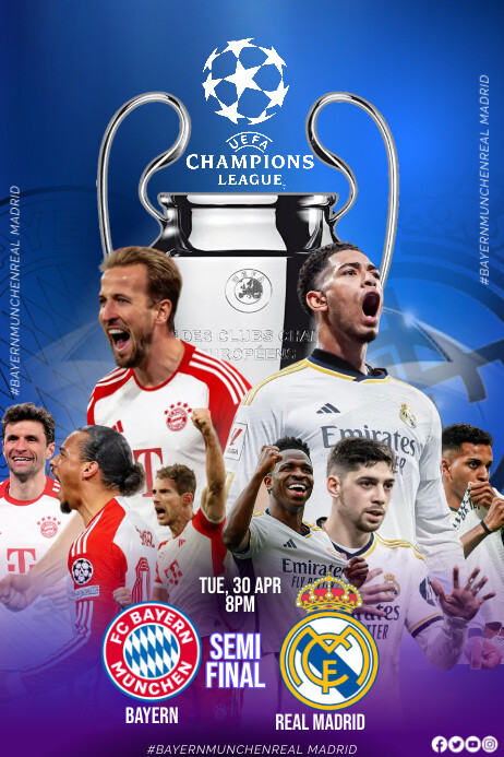 BAYERN MUNCHEN VS REAL MADRID POSTER (1) Plakat template