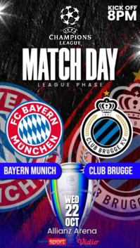 BAYERN MUNICH VS CLUB BRUGGE Rolka Instagram template