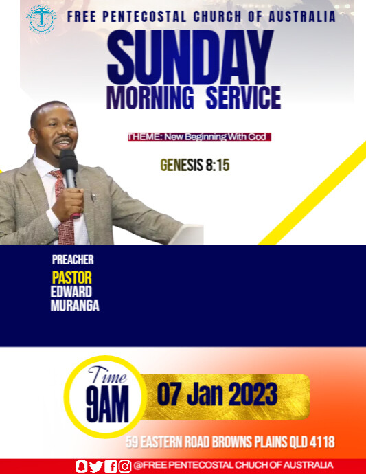 Sunday service flyer template