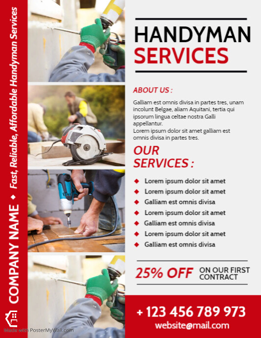 Handyman Services flyer template design Adver