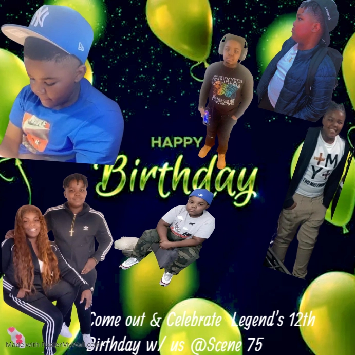 Birthday Square (1:1) template