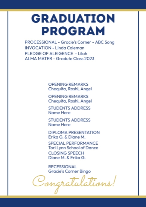 graduation program template pg2 | PosterMyWall