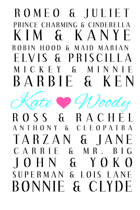 Personalised Couples Poster template