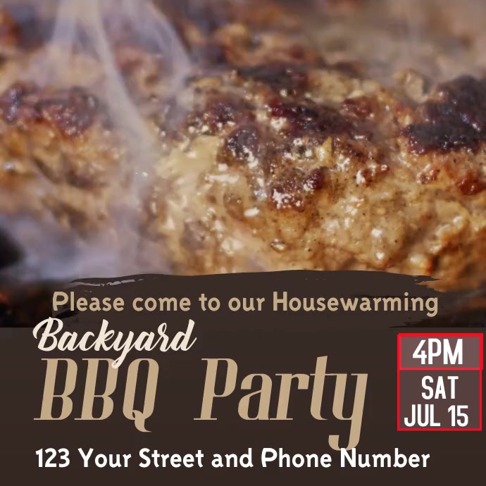 BBQ Barbecue Party Publicação no Instagram template