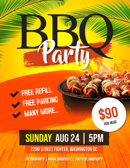 BBQ Barbeque Party Flyer Template PosterMyWall