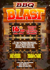 BBQ Blast: Grill, Chill, Thrill A4 template