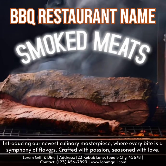 BBQ brisket video ad template | PosterMyWall