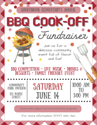 BBQ Cook-Off Fundraiser Flyer Template Volante (Carta US)