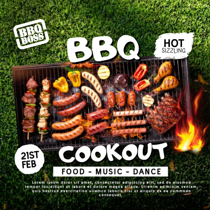 Large Event Cook Posts BBQ Cookout Event Instagram Post Template | PosterMyWall