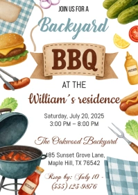 BBQ Digital Invitation A6 template