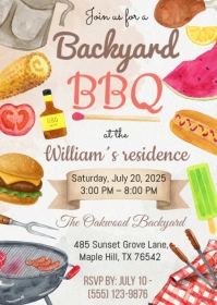 BBQ Digital Invitation A6 template