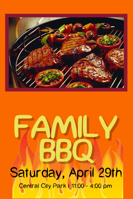 BBQ family Póster template