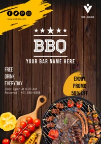BBQ Flyer Template Design A4