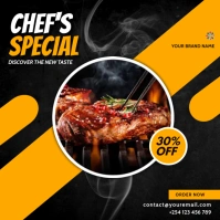 bbq food menu social media sale flyer Vierkant (1:1) template