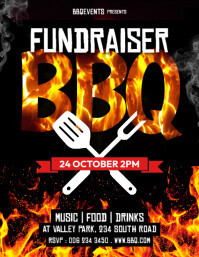 Bbq Raffle Example BBQ Fundraiser Flyer Template | PosterMyWall