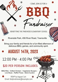 BBQ Fundraiser Flyer A6 template