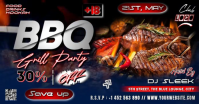 BBQ Grill Party Facebook Shared Image Video delt Facebook-billede template