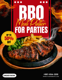 bbq meat platter Flyer (US Letter) template