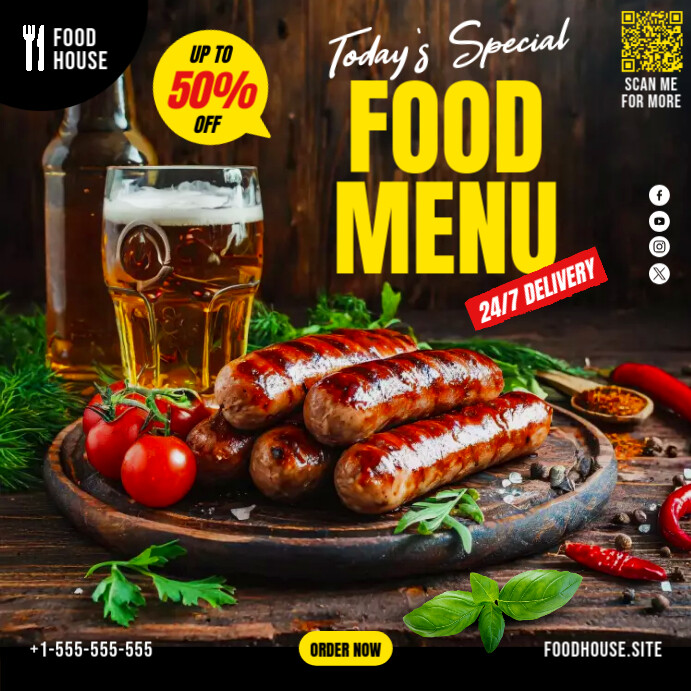 Copy of BBQ Menu Banner | PosterMyWall