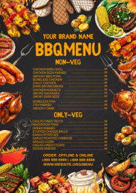 BBQ Menu Card Template A4