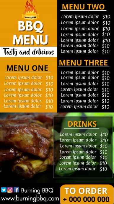 Copy of BBQ MENU | PosterMyWall