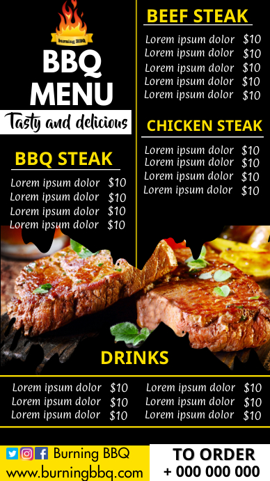 Copy of BBQ MENU | PosterMyWall