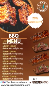 BBQ menu Tampilan Digital (9:16) template