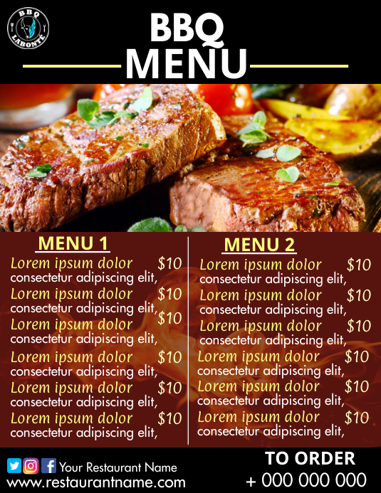Copy of BBQ menu | PosterMyWall