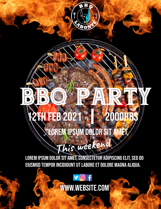 BBQ menu Flyer (US Letter) template
