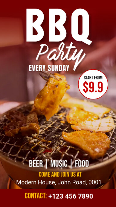 BBQ Party Banner Ad Template | PosterMyWall