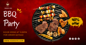 bbq party Рекламное объявление Facebook template