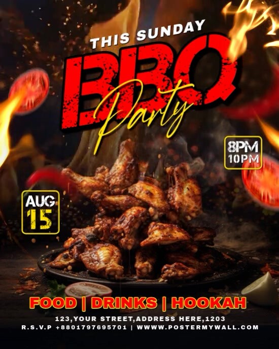 BBQ party Instagram Portrait template