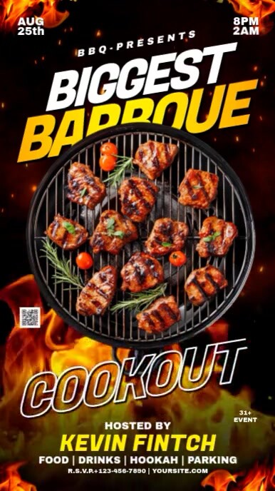 BBQ Party flyer Instagram Reel template