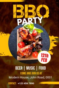 BBQ Party Flyer Template Bannière 4' × 6'